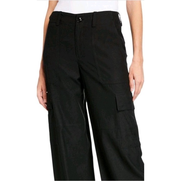 Vince Wide-leg Cargo Lightweight Drapey Woven Pants Quiet Luxury Minimalist - Picture 3 of 15